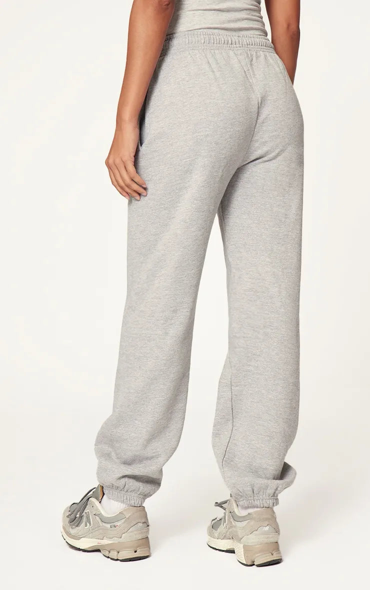 PLT Grey Marl Sport Print Oversized Joggers