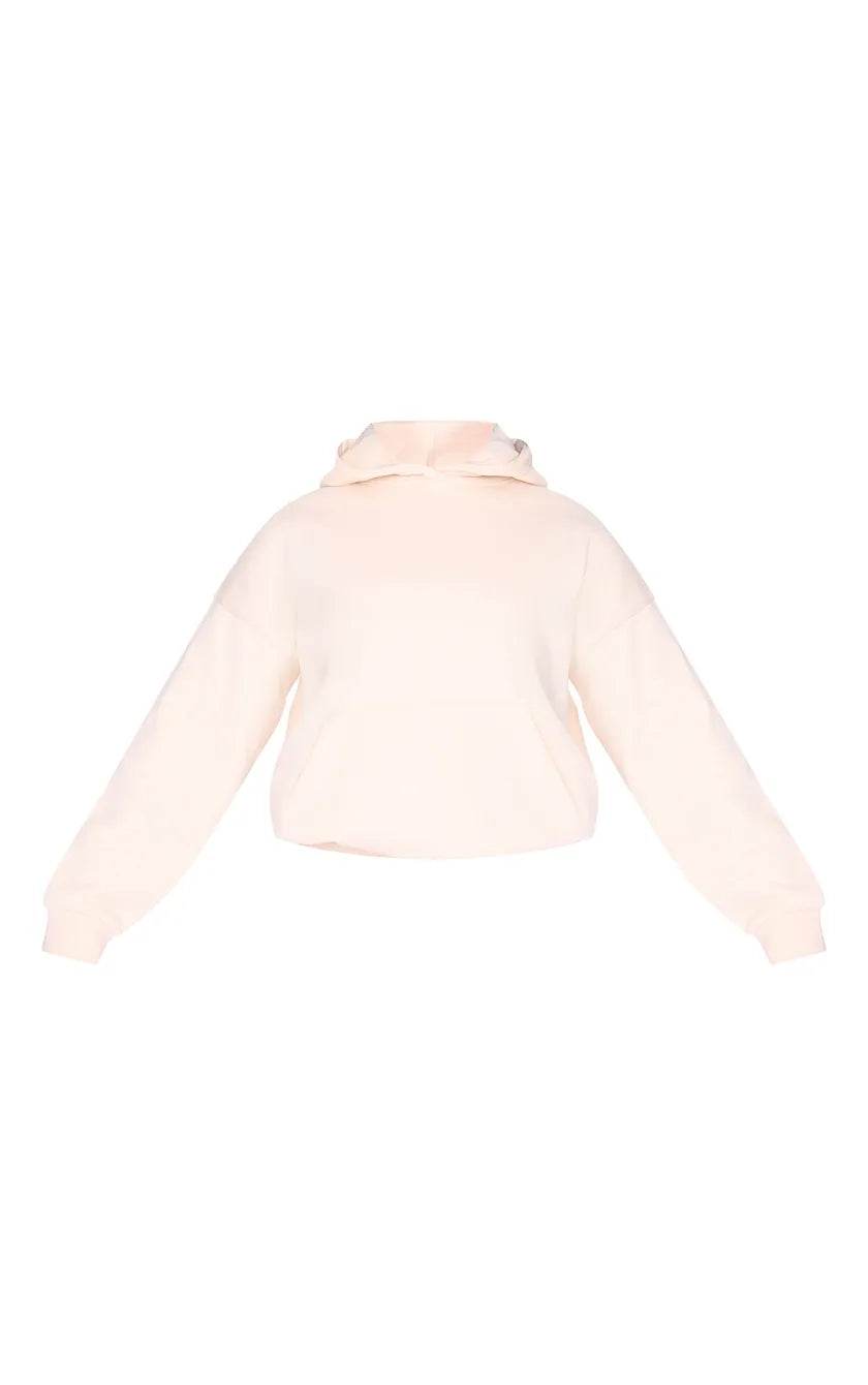 Plus Ecru Premium Basic Oversized Hoodie