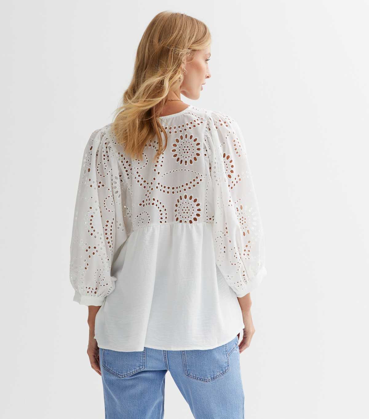 Curves White Button Front Peplum Blous