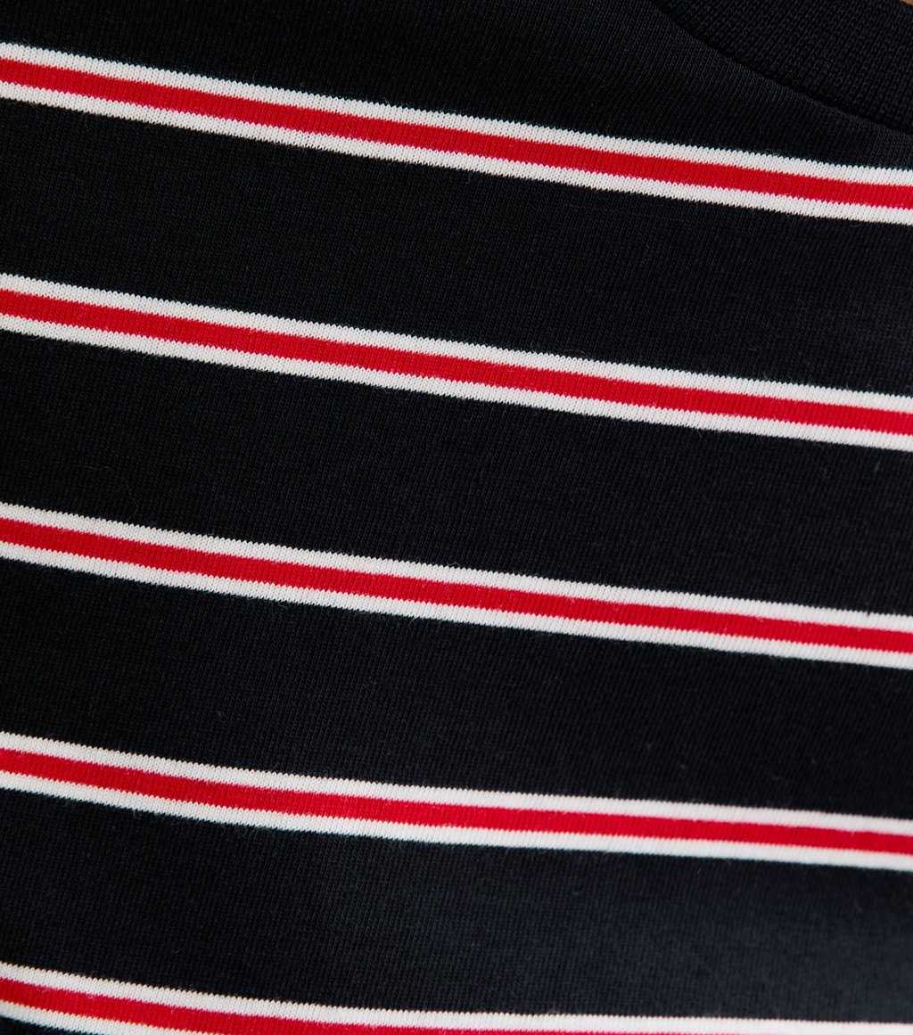 Navy Striped Boxy Crew Neck T-Shirt