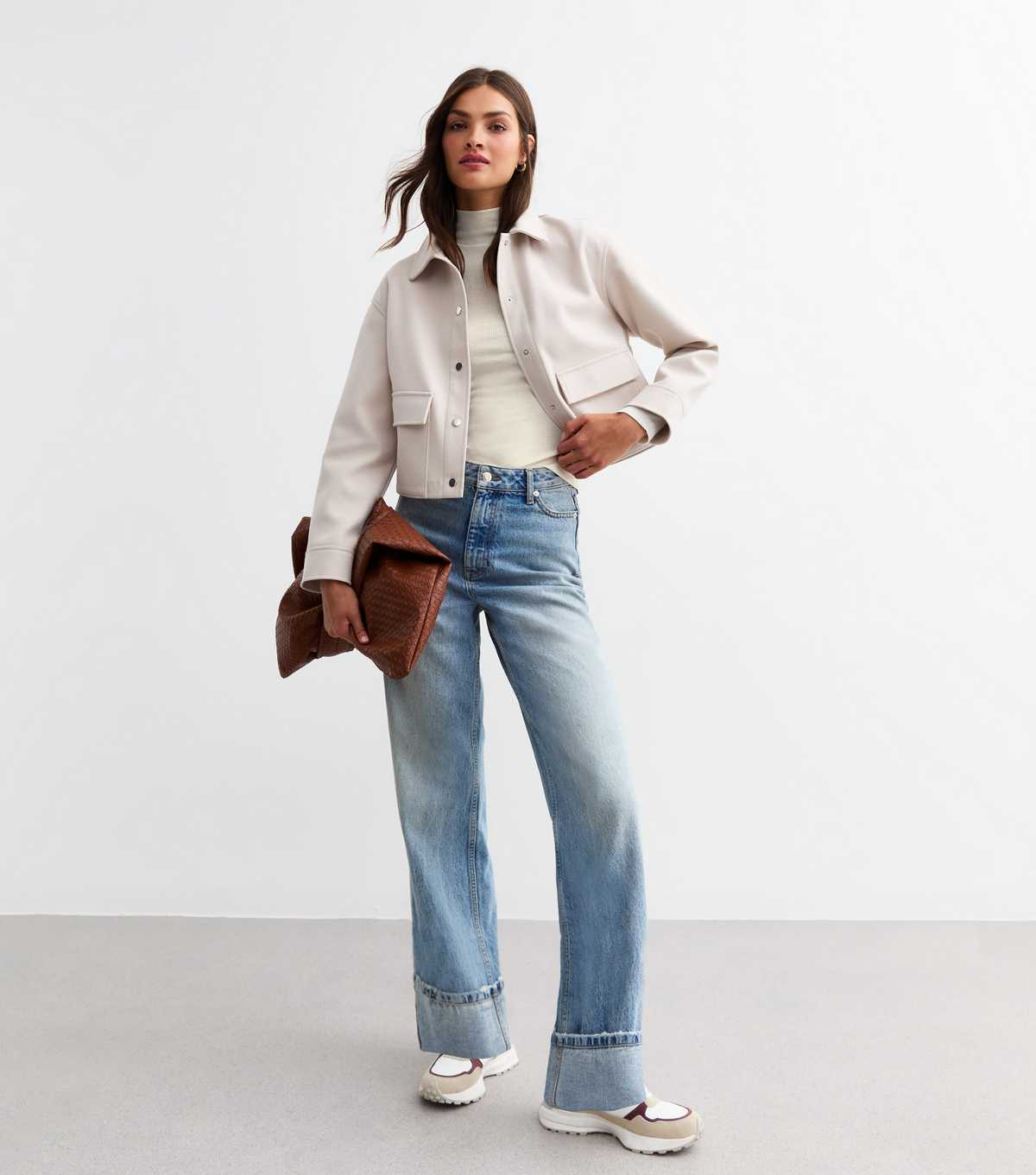 Ribbed Roll Neck Long Sleeve Top
