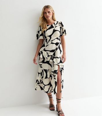 Petite Monochrome Print Day Dress