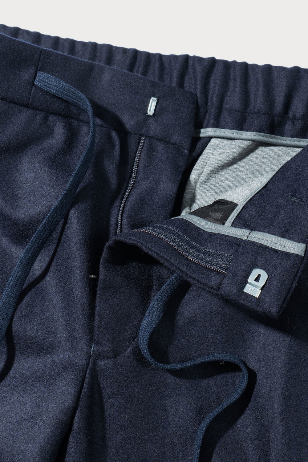 Slim Fit Navy Drawstring Trousers