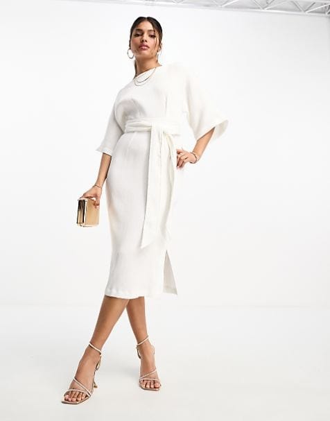 Petite Ribbed Pencil Midi Dress
