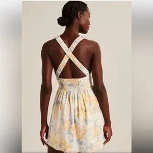 Scrunchie Strap Skort Dress In White Floral