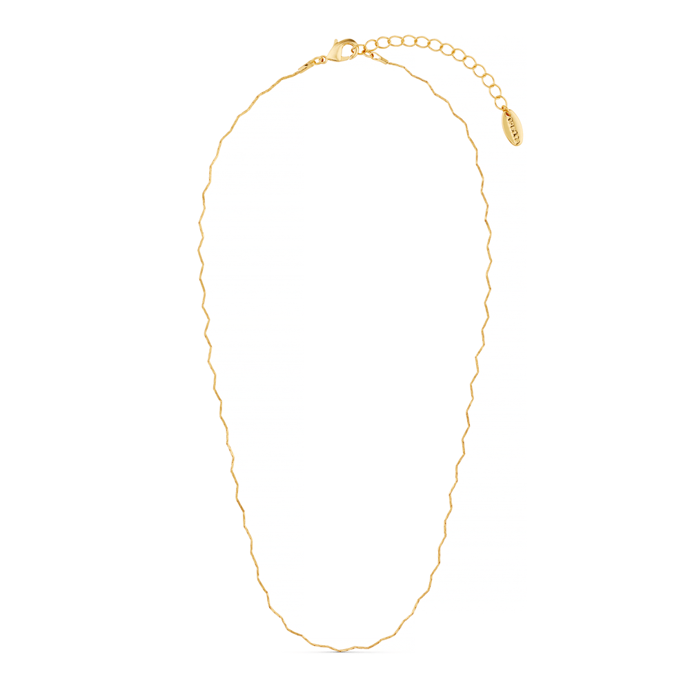 Fine Wave Chain Necklace-Gold