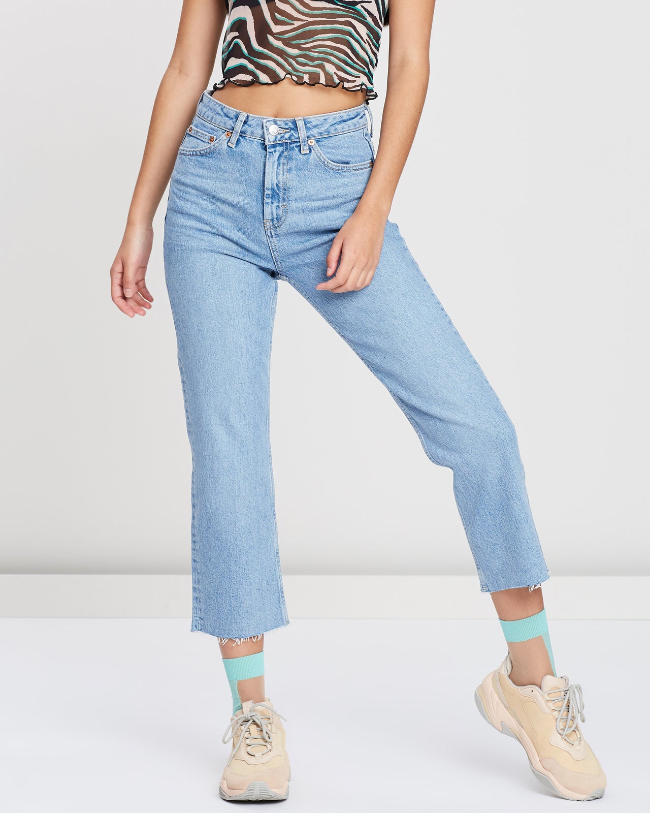Light Wash Straight Leg Jeans
