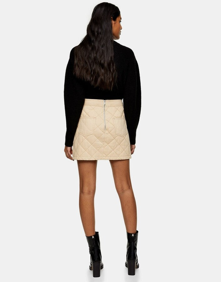 Quilted skirt in Ecru