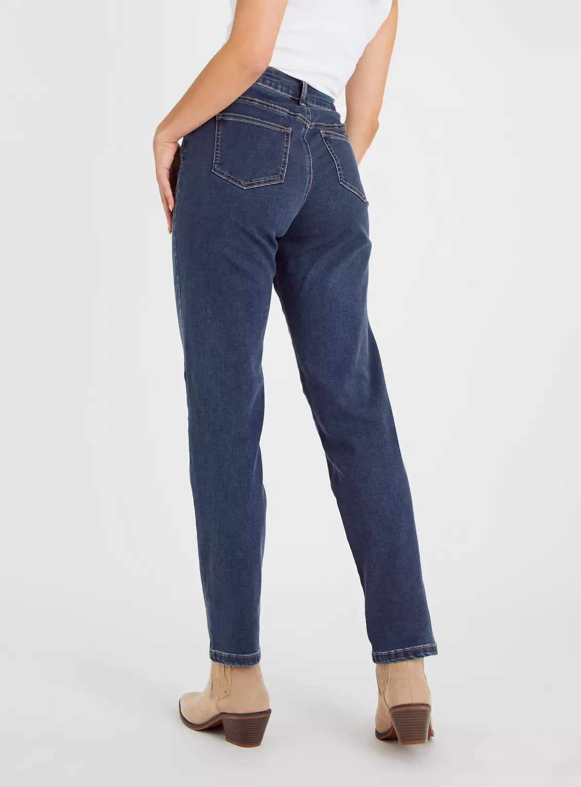 Blue Denim Straight Leg Jeans