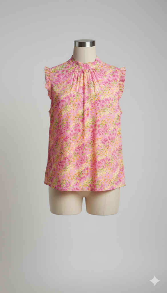 Sleeveless Floral Blouse