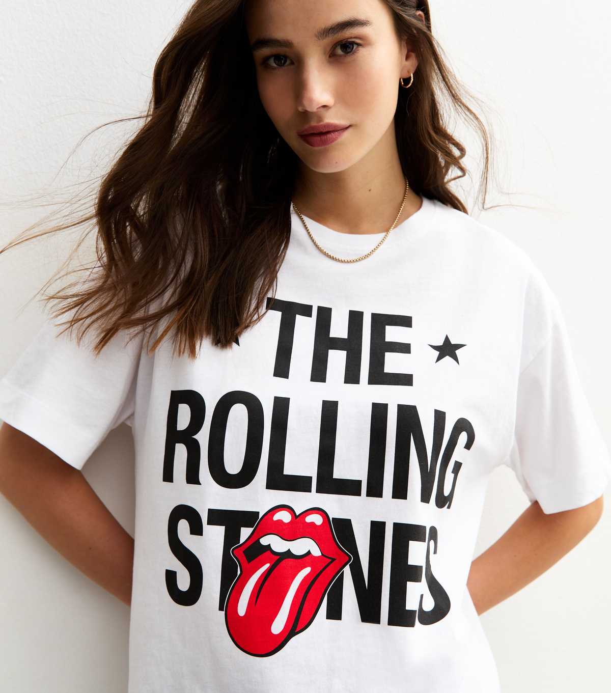 White The Rolling Stones Print T-Shirt