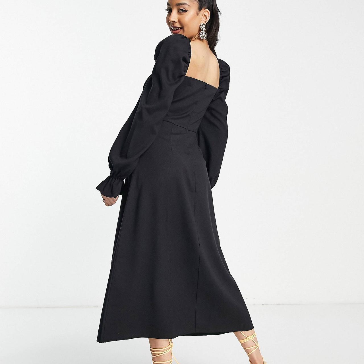 Midaxi Milkmaid Dress in Linen With Tie Bust Detail