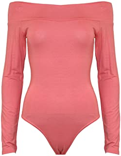 Longsleeve Bardot Bodysuit Coral Pink