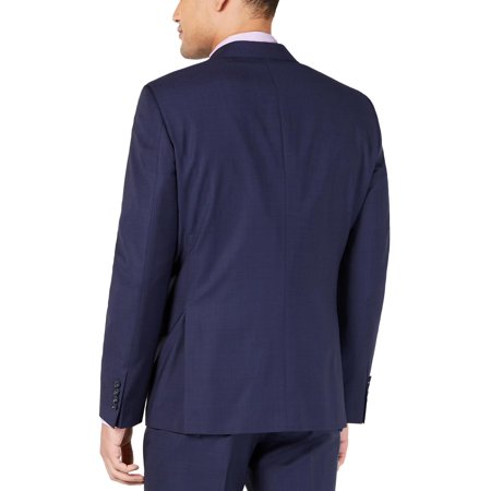 Mens Wool Plaid Two-Button Suit Jacket
