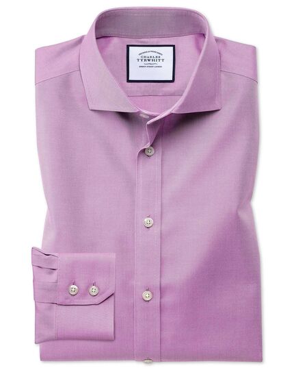 Slim Fit Cutaway Collar Non-Iron Twill Violet Shirt