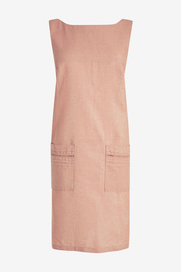 Linen Mix Sparkle Shift Dress