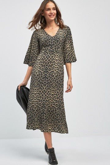 Leopard Belted Maxi Dress