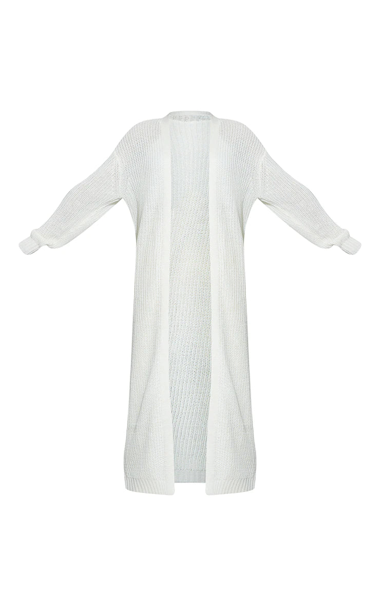 Cream Knitted Maxi Cardigan