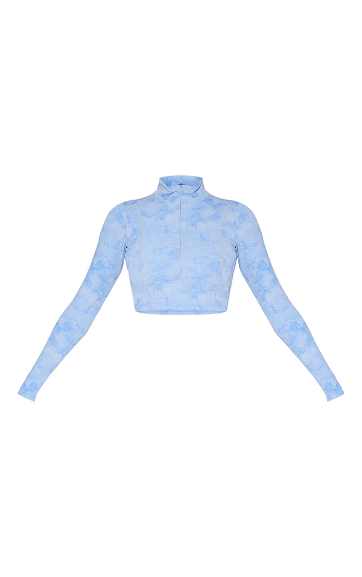 Blue Tie Dye Sculpt Luxe Half Zip