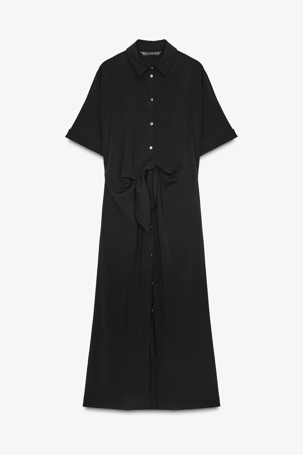 KNOT MIDI DRESS Black