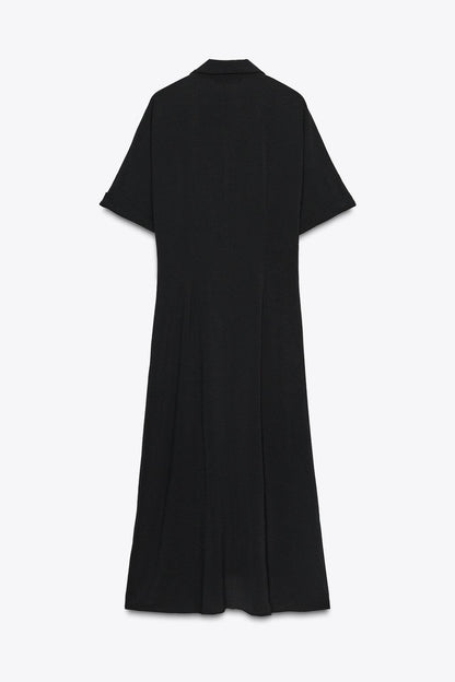 KNOT MIDI DRESS Black