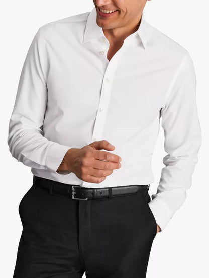 Cutaway Collar Non-Iron Poplin Slim Fit Shirt, White