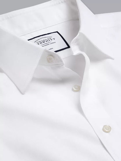 Classic Collar Non-Iron Twill Slim Fit Shirt, White
