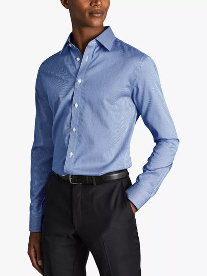 Non-Iron Puppytooth Slim Fit Shirt, Royal