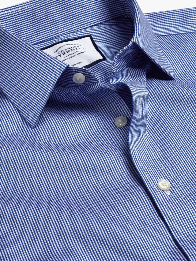 Non-Iron Puppytooth Slim Fit Shirt, Royal