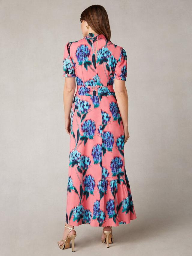 Scarlett Floral Print Twist Neck Maxi Dress Pink / Multi