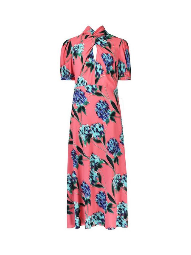 Scarlett Floral Print Twist Neck Maxi Dress Pink / Multi