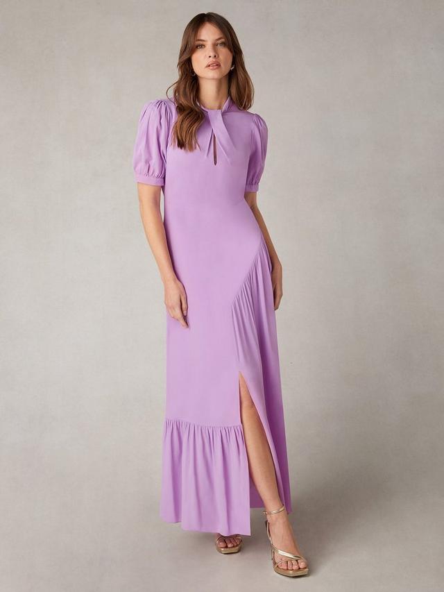 Scarlett Twist Neck Dress, Purple