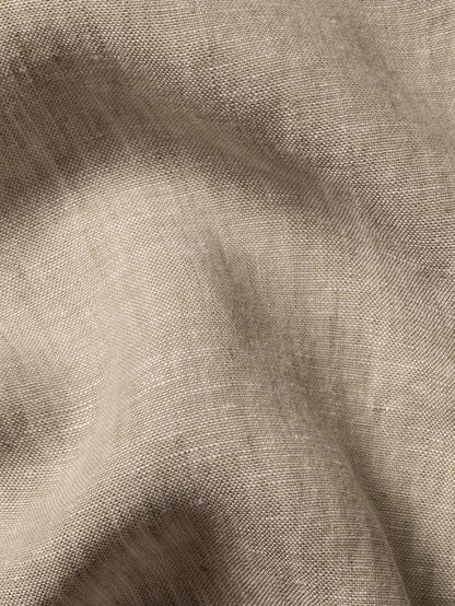 Pure Linen Slim Fit Short Sleeve Shirt, Oatmeal