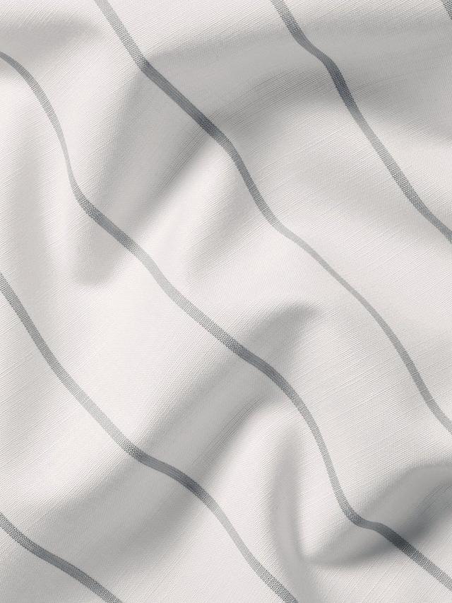 Cotton Stripe Slim Fit Button-Down Collar Short Sleeve Shirt, White