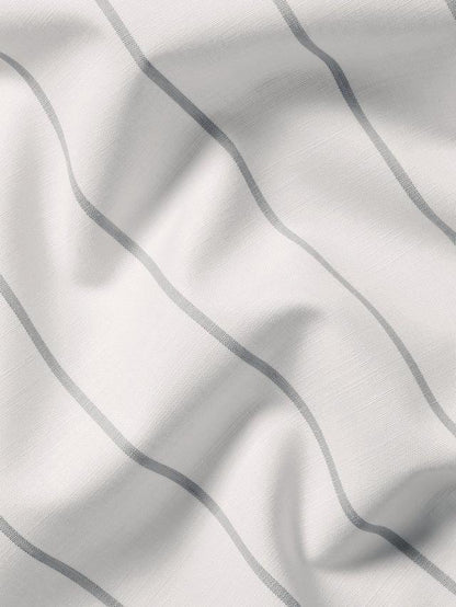 Cotton Stripe Slim Fit Button-Down Collar Short Sleeve Shirt, White