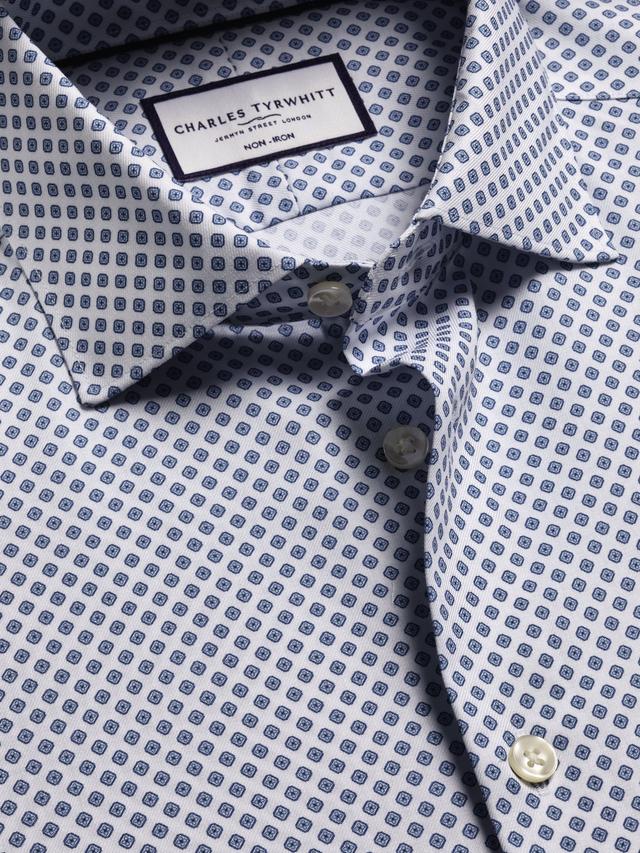 Cotton Spot Long Sleeve Collar Shirt