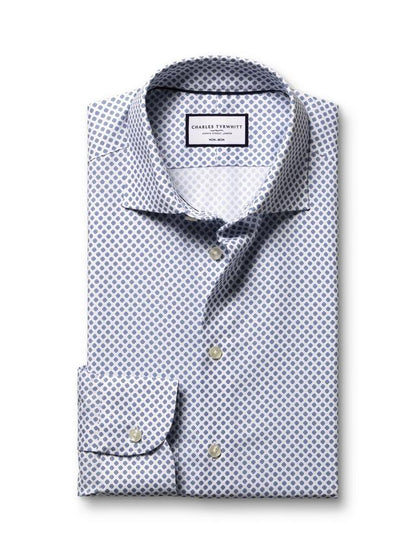 Cotton Spot Long Sleeve Collar Shirt