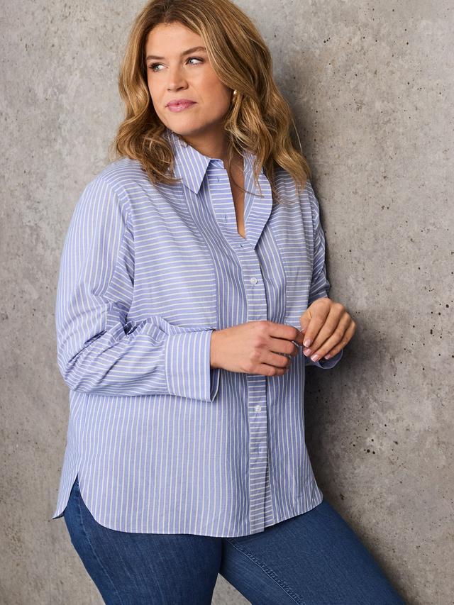 Blue Curve Stripe Shirt