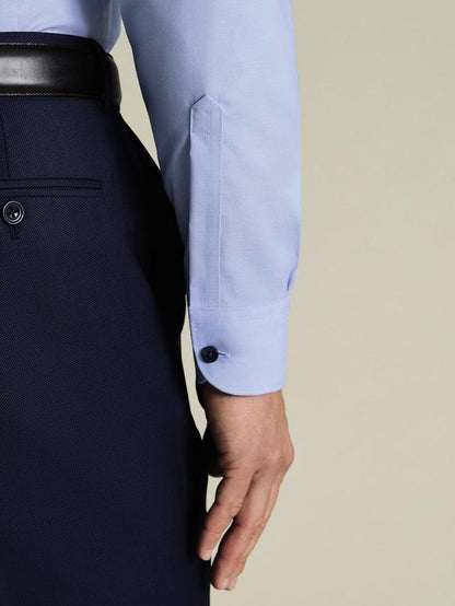 Pure Cotton Non Iron Slim Fit Shirt - Sky Blue