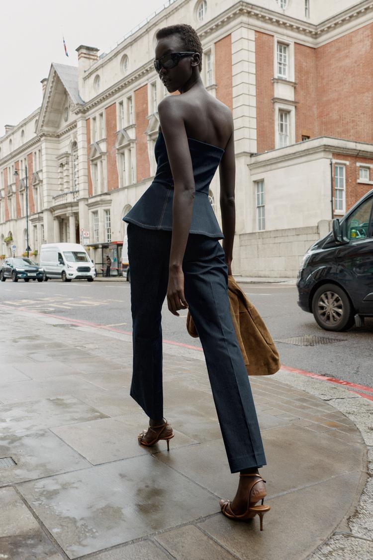 Zara Contrast Topstitch Trouser