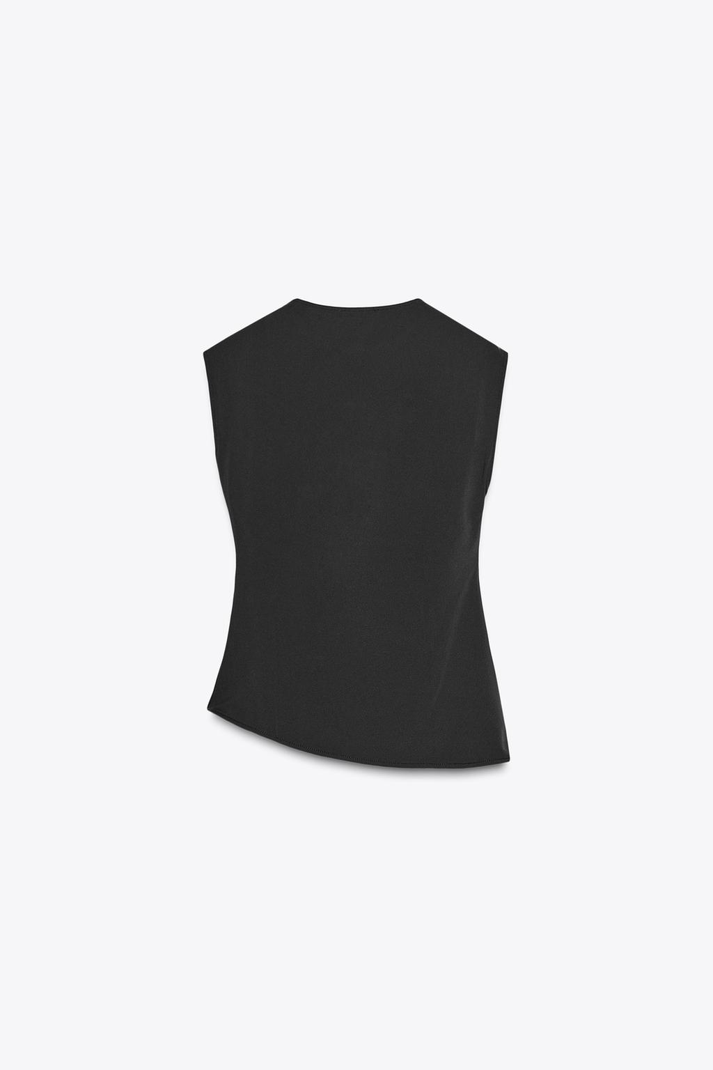 Zara Black Sleeveless Lace Detailed Top