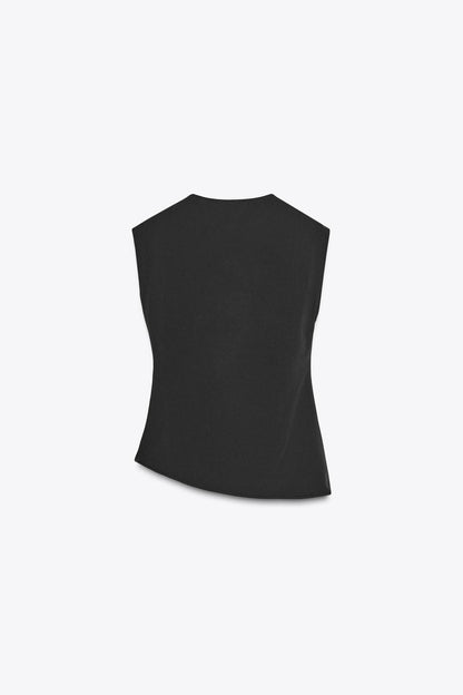 Zara Black Sleeveless Lace Detailed Top
