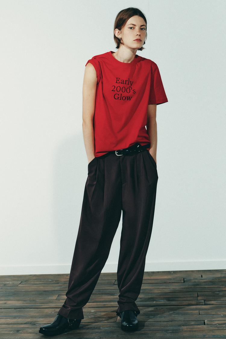 Zara Pleated Trouser With Button Hem