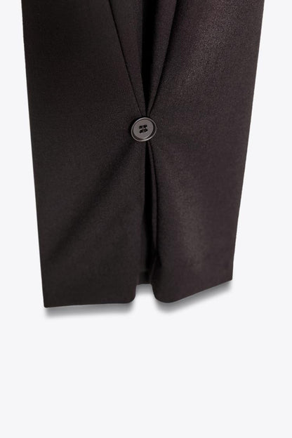 Zara Pleated Trouser With Button Hem