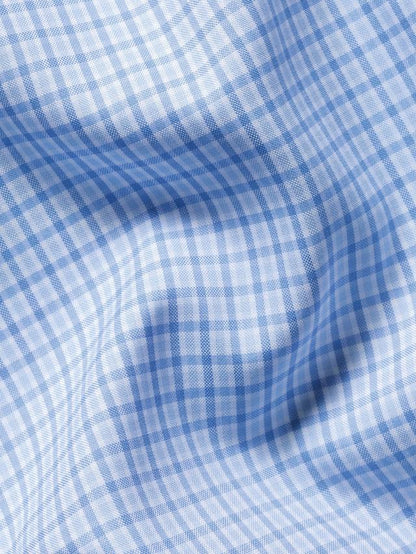 Check Non-Iron Cotton Pinpoint Oxford Slim Fit Shirt, Cornflower Blue