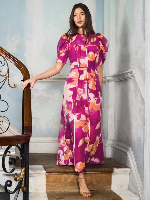 Niamh Pintuck Floral Maxi Dress