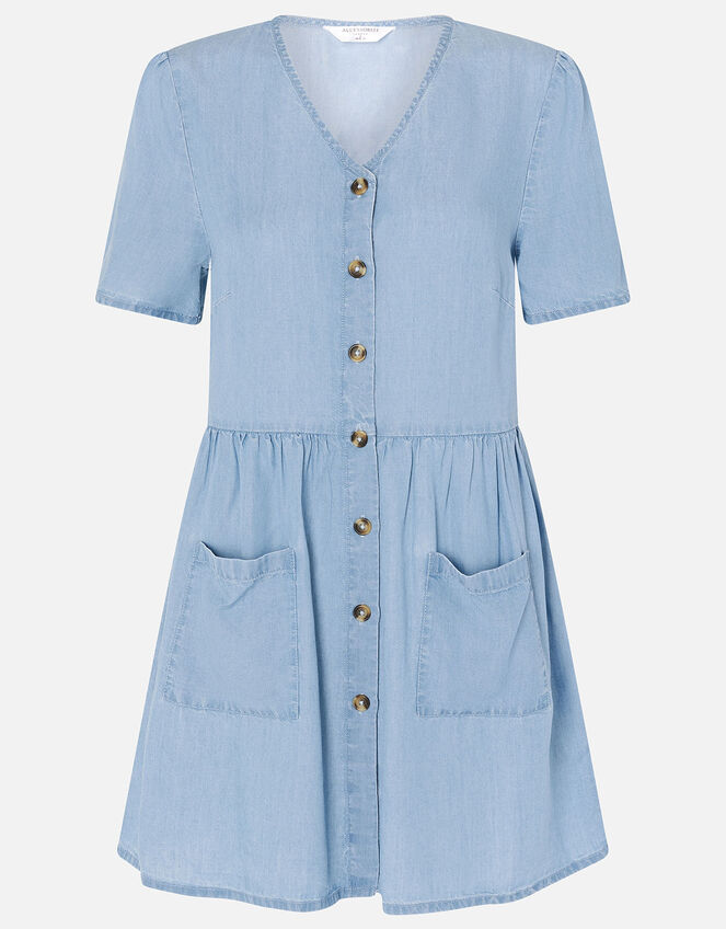 Chambray Mini Dress Blue