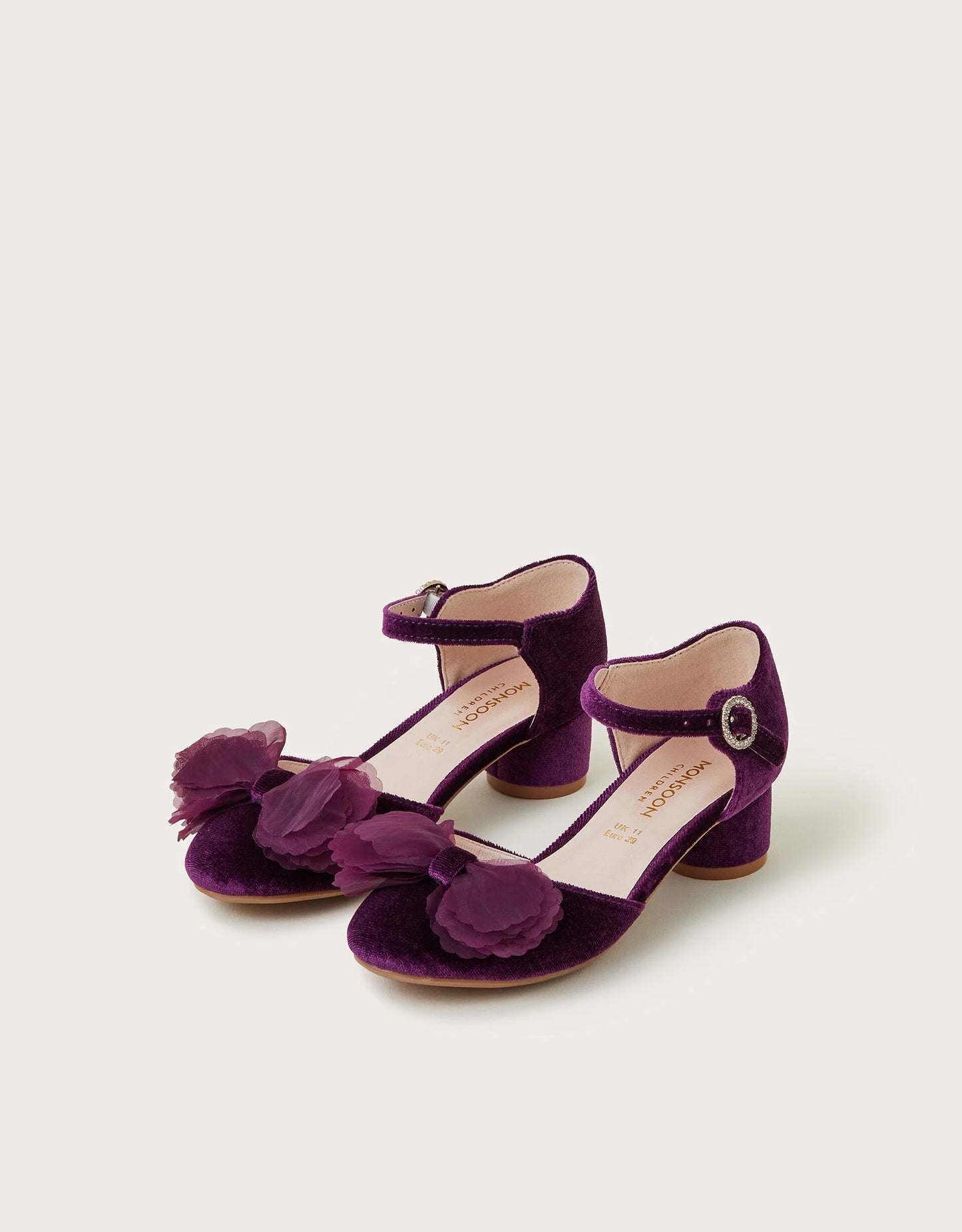 Cancan Velvet Two-Part Heels Purple