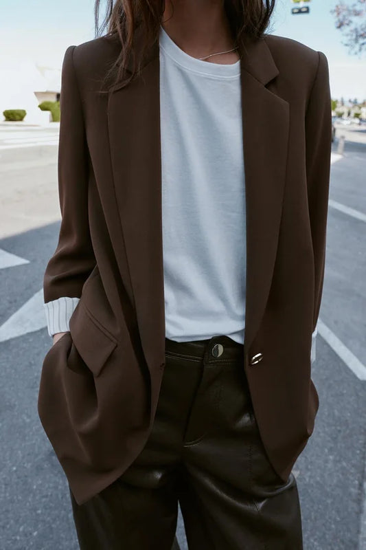 Blazer With Printed Cuff