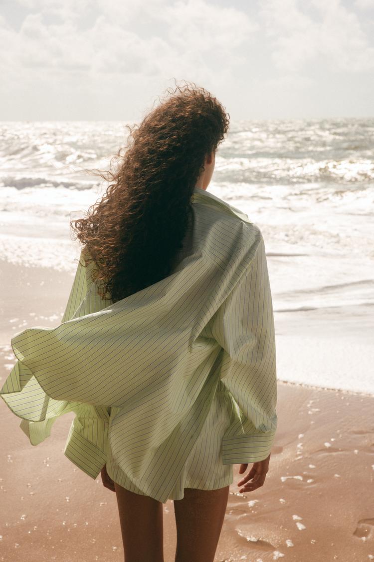 Oversized Striped Poplin Shirt